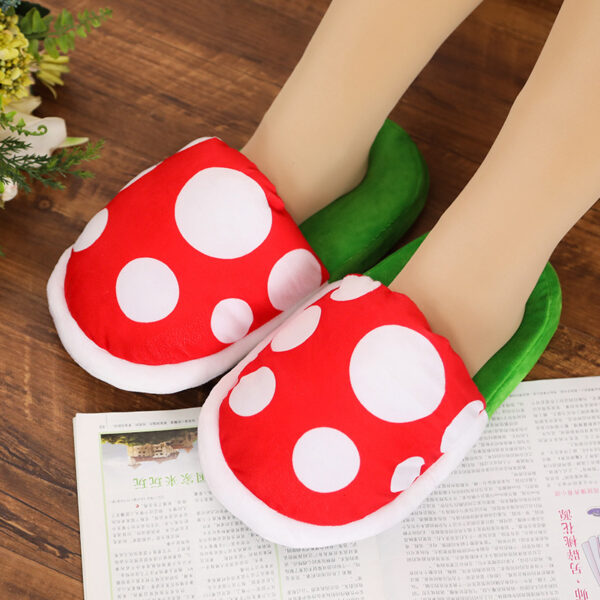 Piranha Plush Mushroom Slippers – Cozy & Fun for Kids! - Image 3