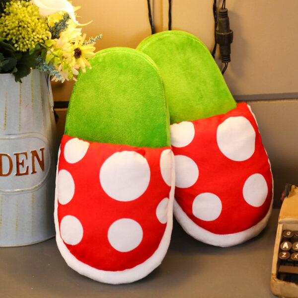 Piranha Plush Mushroom Slippers – Cozy & Fun for Kids! - Image 4